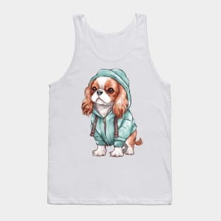 Watercolor Cozy Cavalier King Charles Spaniel Dog Tank Top